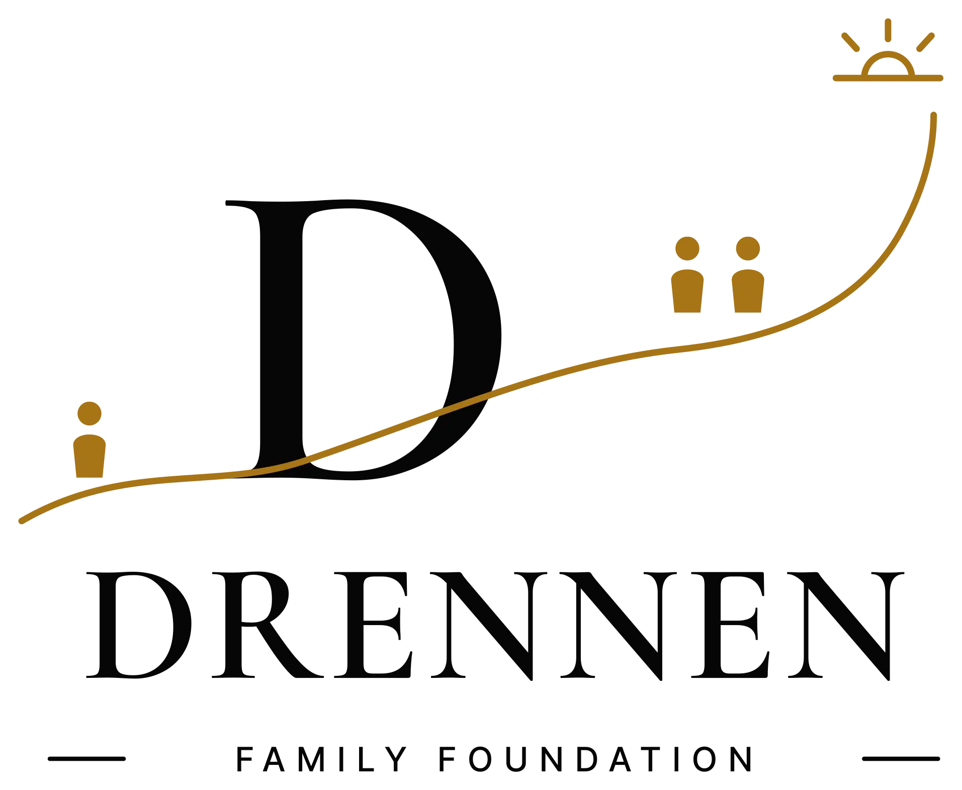 Drennen Family Foundation mission mark: a rising path with figures moving along it